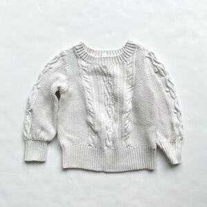 BabyGap Ivory cable knit crew neck sweater EUC 4T